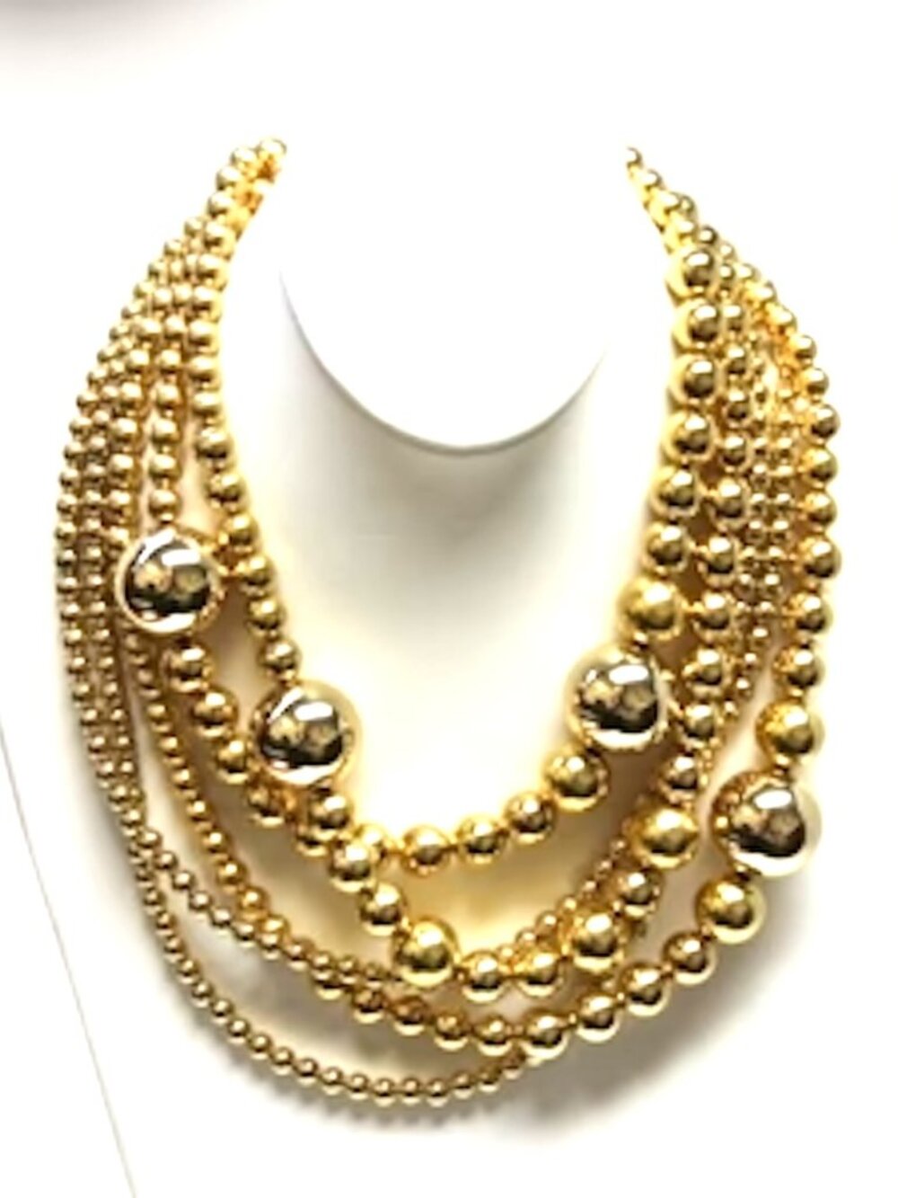 KENNETH JAY LANE, 5 ROW MULTI GOLD NECKLACE